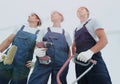 Group of professional industrial workers. Isolated over white background.