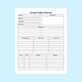 Group project journal KDP interior. School study project tracker and student\'s information notebook template Royalty Free Stock Photo