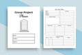 Group project notebook KDP interior. Group information and school project tracker template. KDP interior journal. Student`s group Royalty Free Stock Photo