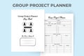 Group project planner KDP interior. Educational group project tracker template. KDP interior log book. Students group project Royalty Free Stock Photo