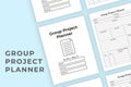 Group project planner KDP interior. Student`s group project organizer and information tracker template. KDP interior notebook. Royalty Free Stock Photo