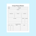 Group project planner KDP interior. Student\'s group project organizer and information tracker template Royalty Free Stock Photo