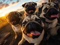 A group of pugs