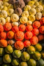 Group Pumpkin Closeup Texture Field Many Colorful Orange White G