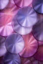 a group of purple and pink circular objects