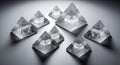 Group of Pyramid Shaped Salt Crystals Royalty Free Stock Photo