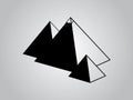 Group of pyramids of Egypt vector illustration using black color lines on white