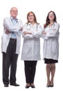 group of qualified doctors showing their visiting card Royalty Free Stock Photo