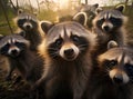 A group of raccoons