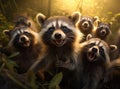 A group of raccoons