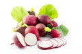 Group of radishes with the slices of radish