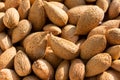 Group of raw almonds, background.  Main ingredient for nougat Sicilian Royalty Free Stock Photo