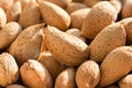 Group of raw almonds, background. Main ingredient for nougat Sicilian x Royalty Free Stock Photo
