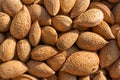 Group of raw almonds, background. Main ingredient for nougat Sicilian x Royalty Free Stock Photo