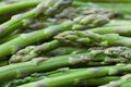 Group of raw green asparagus macro