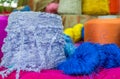 Group of Raw silk thread and messaline Royalty Free Stock Photo