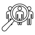 Group recruitment icon, outline style