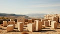 A group of rectangular stones in a field