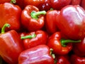 Group of red bell peppers