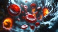A group of red blood cells moving through a blood vessel Royalty Free Stock Photo