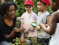 Group of red cap student are happiness Royalty Free Stock Photo