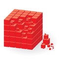 Group of red cubes