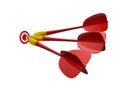 Group of Red Dart Arrows with Target