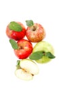 Group of red and green fresh ripe apples Royalty Free Stock Photo
