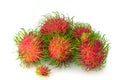 group of red and green rambutan fruit . Succulent white food sweet tasty. organic tropical fruits multi vitamin long hair. Royalty Free Stock Photo