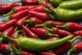 Group of Red hot chilli peppers close-up Royalty Free Stock Photo