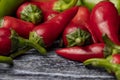 Group of Red hot chilli peppers close-up Royalty Free Stock Photo