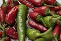 Group of Red hot chilli peppers close-up Royalty Free Stock Photo