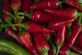 Group of Red hot chilli peppers close-up Royalty Free Stock Photo