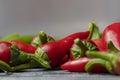 Group of Red hot chilli peppers close-up Royalty Free Stock Photo