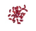 Group of red kidney beans isolated on white background from thailand