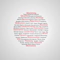 Group of red marketing terms Royalty Free Stock Photo