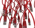 Group of red network cable Royalty Free Stock Photo