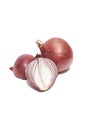 Group of red onions isolated on white Royalty Free Stock Photo