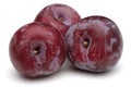 Group of red plums isolated on white Royalty Free Stock Photo