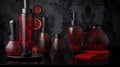 a group of red vases sitting on top of a table Royalty Free Stock Photo