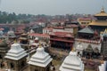 Group of religious people gathered for celebration at the hindu temple