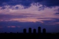 Group of residential towers on twilight sky in Bucharest