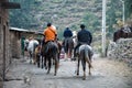 Group of riders in Canta a town north of Lima - Peru. Royalty Free Stock Photo