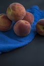 Group of ripe peaches. Dark background Royalty Free Stock Photo