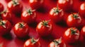 A group of ripe red tomatoes sitting on a table, ready for use or display Royalty Free Stock Photo