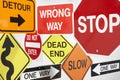 Group Of Road Signs Royalty Free Stock Photo
