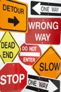 Group Of Road Signs Royalty Free Stock Photo