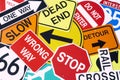 Group Of Road Signs Royalty Free Stock Photo