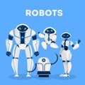 Group of robot character design. Artificial inteligence Royalty Free Stock Photo