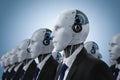 Group of robotic businessman